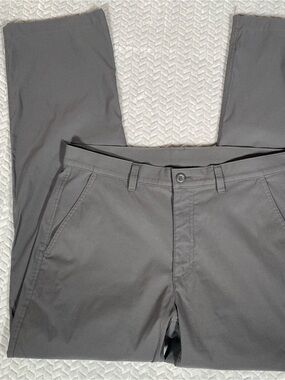 Eddie Bauer Mens Rainier Gray Pant 35 X 32 Casual Flexion Hiking Quick Dry